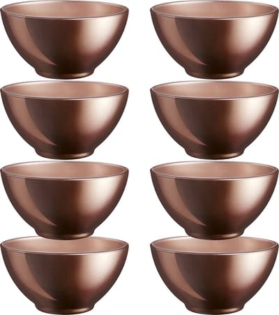 Luminarc Kommetjes/schaaltjes voor dessert/ontbijt - 2x - Glas - D13 x 6 cm - Chocolade bruin