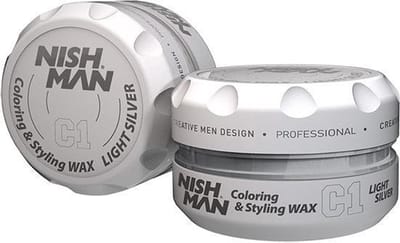 Nish Man Coloring & Styling Wax LIGHT SILVER- 2 STUKS