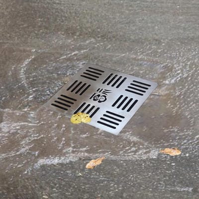 Afvoerdeksels RVS - Drainage Rooster - Effectief Waterbeheer - Heavy Duty Versterkt - 30 cm Vierkant - Zilver