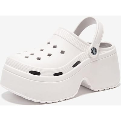 9CM Dikke Damessandalen Nieuwe Zomerslippers Hoge Hak Zachte Zool Strand Tuinschoenen Buiten Waterdichte Dames Gaten Schoenen 37-38 gray