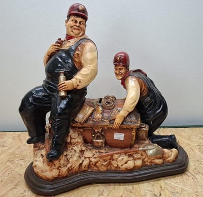 Laurel & Hardy Mijnwerkers spaarpot beeld - 47cm hoog - polyresin - polystone - Cadeau - Decoratie - Woonaccessoires - Beeld