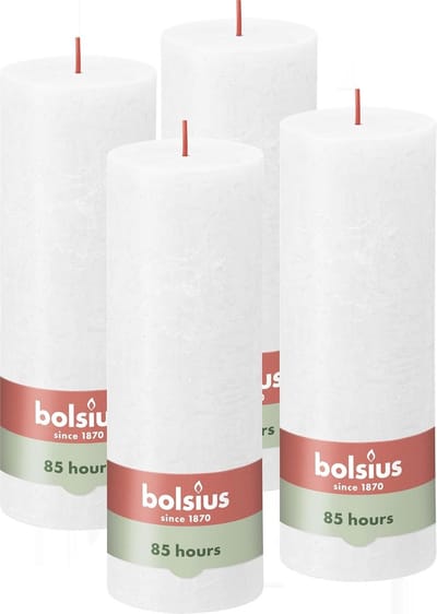 Rustieke stompkaarsen - 4 stuks - Brandduur 85 uur - Huishoudelijke kaarsen - Interieurdecoratie - Natuurlijke plantaardige was - 19 x 7 cm