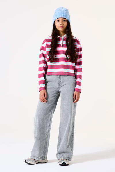 Straight fit jeans met paspelzakken