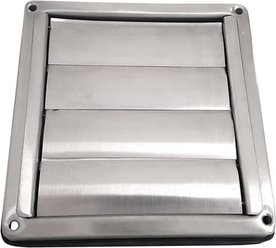 Weerbestendig Rooster - Ventilatierooster Buiten - Afzuiging Regelen - Beweegbare Lamellen - DN 100 - Zilver