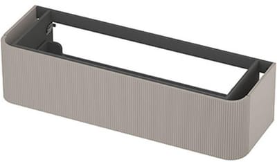 INK - Afgeronde Onderkast Gelakt 1 Lade Softclose met Gefreesd Front Tbv Grepen - 1400x450x350 Mm - Mat Kasjmier Grijs
