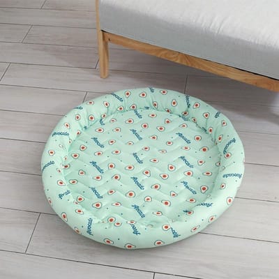 IJszijde Zomer Huisdier Koelbed Kat Hond Koeling Hitteberoerte Preventie Nest Kitten Puppy Fruitpatroon Ontwerp Mat Kennel Kat Slaapzak Hoge Kwaliteit S 45cm