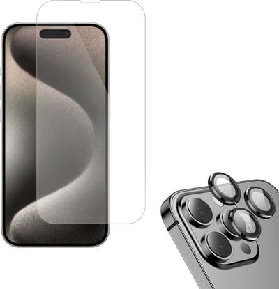 Screenprotector geschikt voor iPhone 15 + Beschermglas Camera Lens - GuardCover