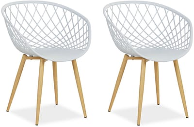 Homestyle4u Tuinstoelen - Set van 2 - Kunststof - Grijs