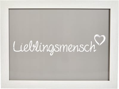 Famanu - Dienblad met kussen – “Lieblingsmensch” design – 43x32,5 cm – grijs