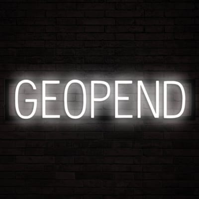 GEOPEND - Lichtreclame Neon LED bord verlicht | SpellBrite | 69,68 x 16 cm | 6 Dimstanden & 8 Lichtanimaties | Reclamebord neon verlichting