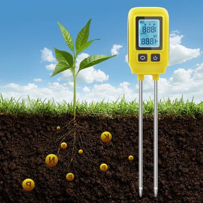 Professionele 4-in-1 Bodemmeter voor Nitraat, Fosfaat, Kalium en Temperatuurmeting voor Gezonde Planten
