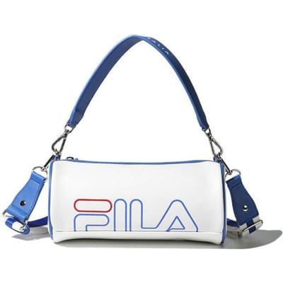 FILA Kleurblok Afneembare Schouderband PU Handvat Crossbody Schoudertas Mini Unisex Tassen Grijs Wit FS3BCF5335X-OWH Mini blue