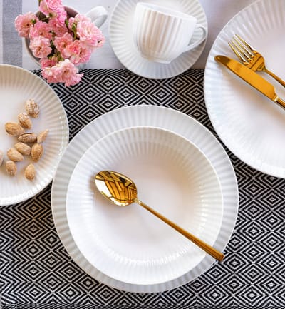 Lubiana Daisy Servies 60 Delen Wit Porselein voor 12 Personen