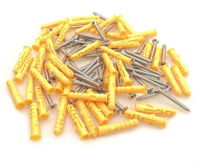 Dailygoods- Muurpluggen 50 Stuks - M8 x 40mm - Roestvrij Stalen Schroeven - Bevestigingsset voor Metselwerk - Hout/Baksteen/Beton - Hoge Draagkracht