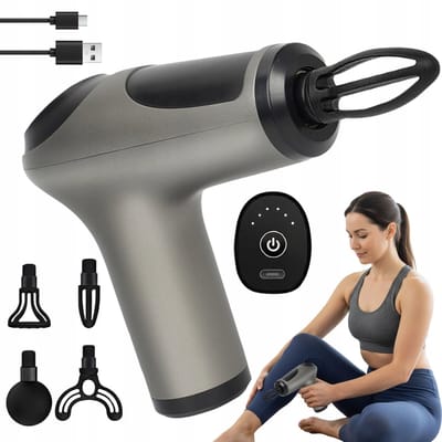 Fascia-pistool - Spier Massage Gun - 6 Snelheden Massage Apparaat - 4 Verwisselbare Opzetstukken - 1200mAh Oplaadbaar & Stil - Voor Spierherstel & Ontspanning - Draagbaar & Eenvoudig
