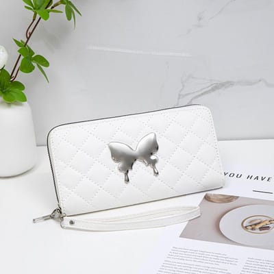 Lingge Multi-card Portemonnee Lief en Schattig Groothandel Dames Niche Handtas Metalen Vlinder Kleine Tas white