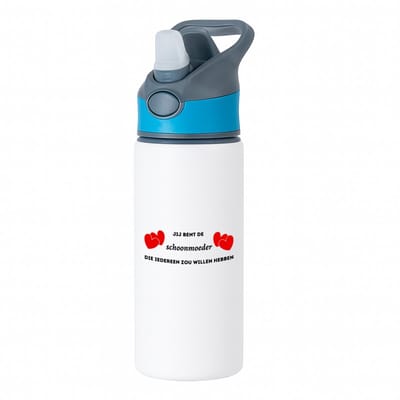 Hacebo® - jij bent de schoonmoeder die iedereen zou willen hebben waterfles met rietje blauw - Schoonmoeder - geweldige schoonmoeder - liefste schoonmoeder - verjaardag - cadeau - kado - bedankje - geschenk - water fles - 650ML