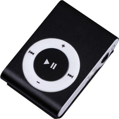 Okado Mini MP3 Speler Zwart met Clip – Voor Sport en Hardlopen – MicroSD Geheugenslot, Oordopjes en USB Oplaadkabel