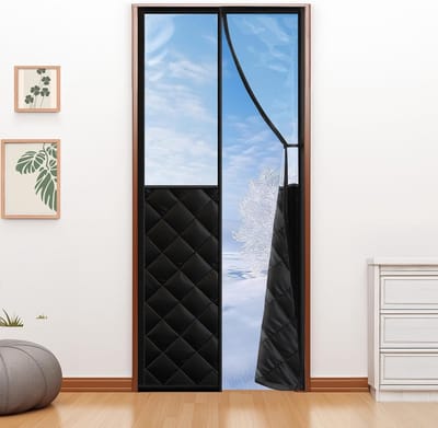 Magnetisch Gordijn - Warmtewerend Deurgordijn - Energie Besparen - Automatisch Sluitend - 90 x 210 cm - Zwart
