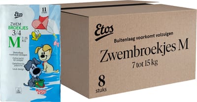 Etos Zwemluiers Voordeelverpakking - Woezel & Pip - M - 7 tot 15kg - 11 x 8 stuks
