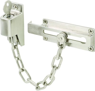 Ketting Deurbeschermer - Extra Veiligheid - Deur Beveiligen - Diecast Constructie - 3-1/4 inch - Satijn Nikkel