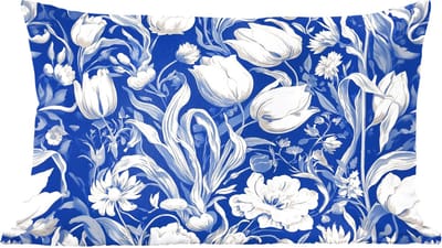 Sierkussens - Kussentjes Woonkamer - 60x40 cm - Bloemen - Delfts Blauw - Patroon - Tulp
