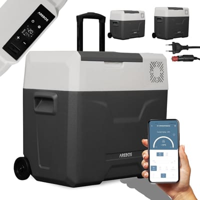 Koelbox met wielen 47 liter | Elektrische koel- en vriesbox met APP-bediening | Autokoelbox tot -20 °C | Ideaal voor buitenactiviteiten