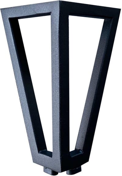 Massief stalen meubelpoot zwart hoek 7,5 bij 7,5 cm en hoogte 13 cm (1 x 1 cm) - Set van 4 stuks