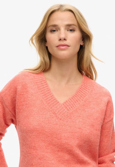 Superdry - Oversized trui met V-hals - Dames - Sweaters