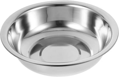 Grote roestvrijstalen mengkom met zeef voor wastafel, badkamer, keuken en voetbad - 30 cm