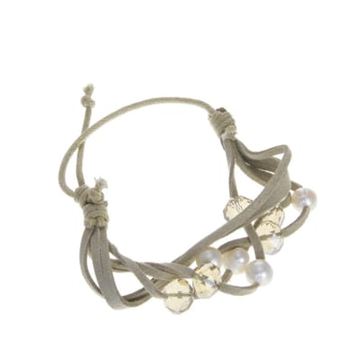 Behave - Armband beige bruin - Parels en kralen - Zomerse stijl