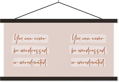 Posterhanger incl. Poster 60x30 cm - Schoolplaat - Student - Mode - Studeren - Onderwijs - Textielposter - Zwarte latten