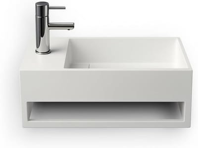 Compacte rechthoekige wastafel voor toilet of kleine badkamer