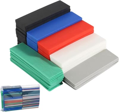 Kunststof afstandhouders - Onderlegplaten beglazing - Nivelleren en stabiliseren - Antislip oppervlak - 1-6 mm dik - Veelkleurig