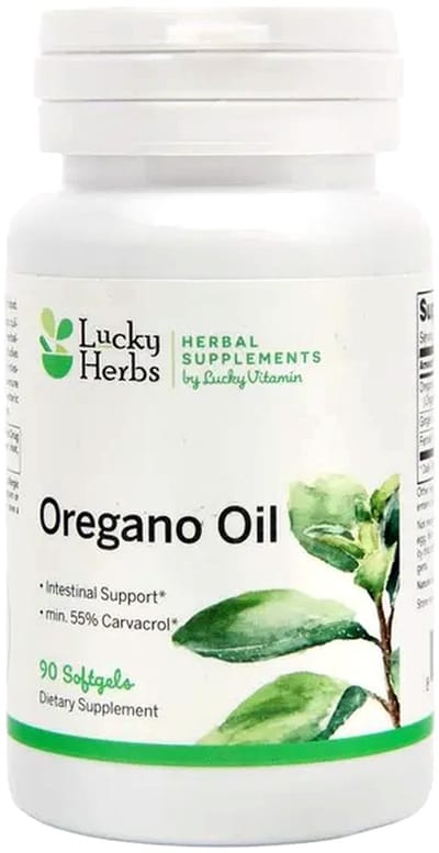 LUCKY VITAMIN Oregano Olie – 90 Softgels | Enteric Coated 55% Carvacrol / Oregano Oil Dietary Supplement