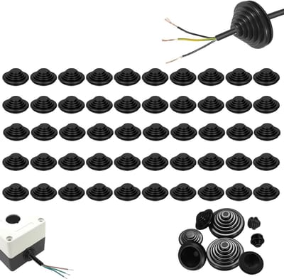 50Pcs Black Tower Shaped Rubber Grommets 20mm, Borehole Grommets Wire Protection Firewall Hole Plug for Wire, Plug - ShopVlot