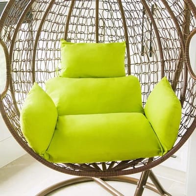 Hoge Kwaliteit Buiten Strandstoelkussen Hangend Ei Mand Schommelkussens Tuin Rotan Mand Moderne Terras Schommelstoel Kussen 54X35cm groen