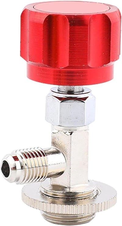 Koelmiddel Ventielopener - Koelmiddel Blikopener - Auto Onderhoud - Lekvrije Technologie - 8x5x3cm - Zilver