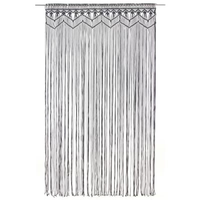 vidaXL - Gordijn - macramé - 140x240 - cm - katoen - antraciet