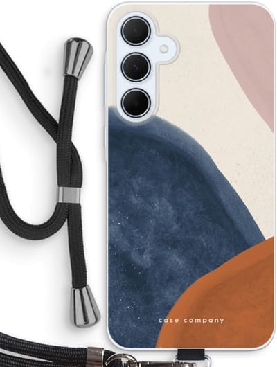 Case Company® - Hoesje met koord geschikt voor Samsung Galaxy A35 hoesje met Koord - Geo #1 - Telefoonhoesje met Zwart Koord - Bescherming aan alle Kanten en Over de Schermrand