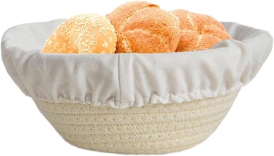 Rijsmandje Brood - Broodkom - Brood Bakken - Ademend Katoen - 20 cm - Blauw