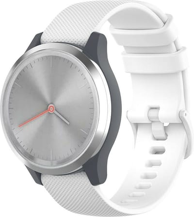 Strap-it siliconen horlogebandje 18mm geschikt voor Garmin Vivoactive 4S / Vivomove 3S / Venu 2S (wit) – flexibel en waterbestendig smartwatch bandje – comfortabel en verstelbaar design