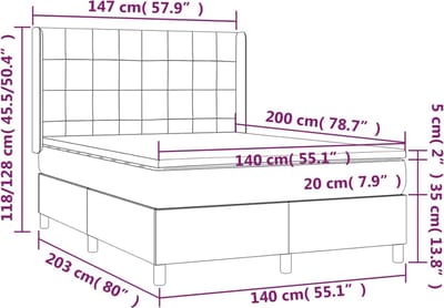 vidaXL - Boxspring - met - matras - fluweel - donkergroen - 140x200 - cm