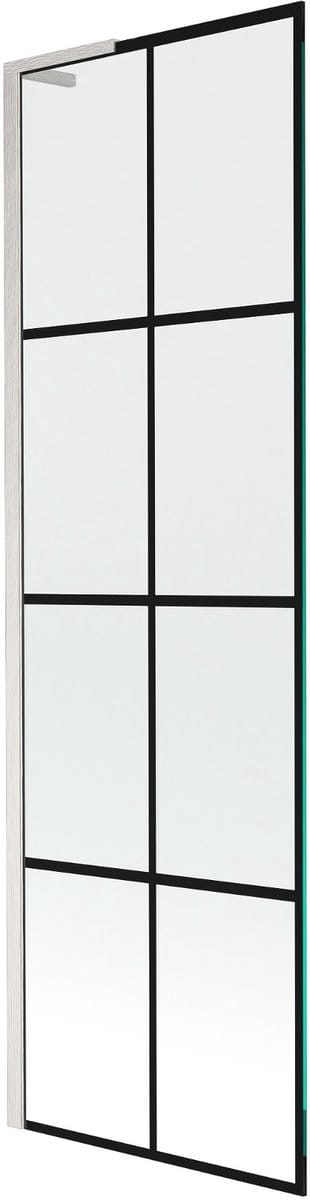 Mexen Next L badwand 1-delig 60 x 150 , zwart raster, geborsteld nikkel - 895-060-000-03-77-97