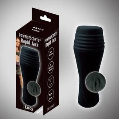 Power Escorts - heerlijke grote zwarte Poes - Rapid Jack Black - Lucy - Groot formaat - 20 CM - Big Vagina Masturbator - Breedte 8 CM - real black Pussy - Mega Deal Price - BR172 black - stoere Cadeaubox