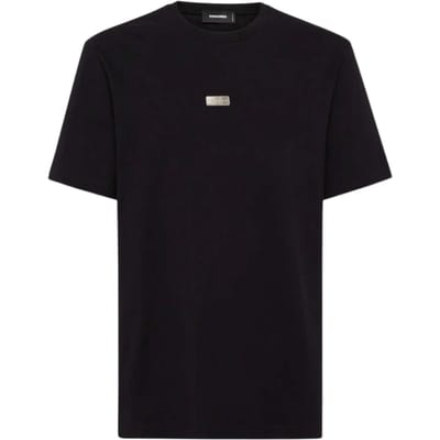 Dsquared2 T-shirt Met Klein Metalen Logo, Zwart