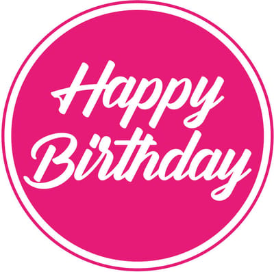 Bierviltjes/onderzetters Happy Birthday - 30x stuks - fuchsia roze - D10 cm - Verjaardag versiering