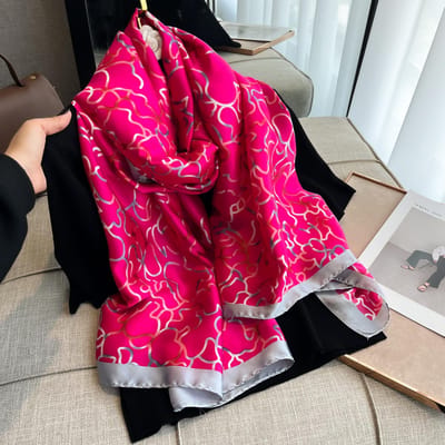 Lente Sjaal Dames Luxe Design Sjaal Zijde Gladde Sjaal Zachte Moslim Hoofdband Sjaal Strand180*90Cm red