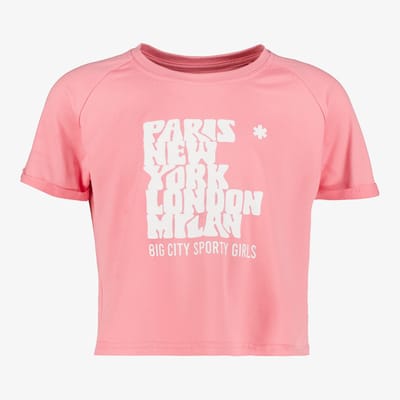 Osaga cropped meisjes sport T-shirt roze - Maat 116