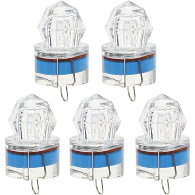 5 Stuks Visloklicht Diamantvorm LED Corrosiebestendigheid Auto Open Knipperend Baarsloklicht Blauw Blue blauw